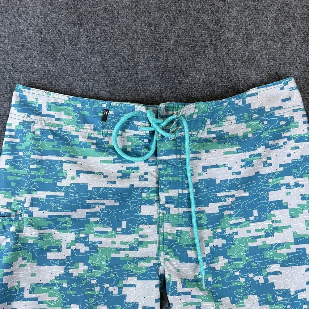 Split Co‎ Board Shorts Mens 37x9.5 Multi Camouflage Beachwear Drawstring Waist